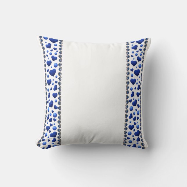 Coussin Cœur pailleté bleu  (Recto)