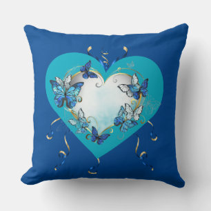 Coussin cœur papillons capricieux