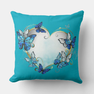 Coussin cœur papillons capricieux