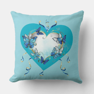 Coussin cœur papillons capricieux