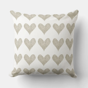 Coussin Coeur Parties scintillant argent