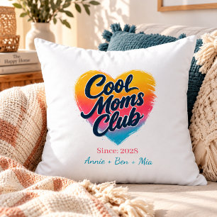 Coussin Cœur personnalisé "Cool Moms Club"