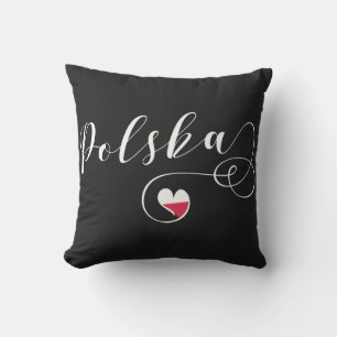 Coussin Coeur polonais de drapeau, Pologne Polska