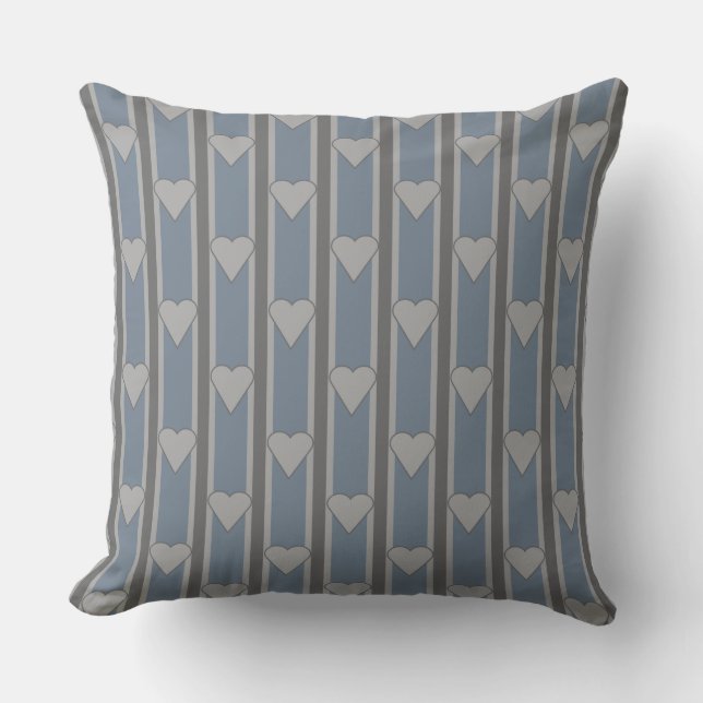 Coussin Coeur rayé (Recto)