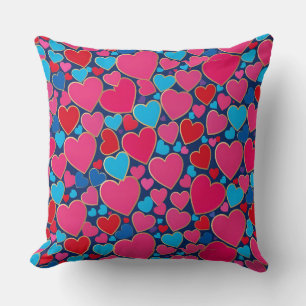 Coussin 💗 Cœur rose en 3D pour décoration d'intérieur et
