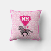 Coussin Coeur rose romantique personnalisé (Verso)