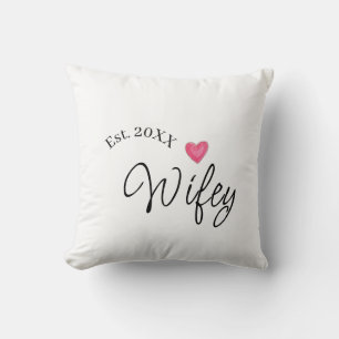 Coussin Cœur rouge de femme mariée année future épouse de