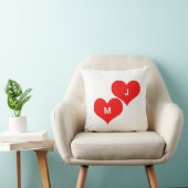 Coussin Cœur Rouge Monogramme Initiale Personnalisé Saint- (Chaise)