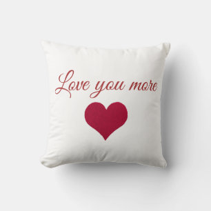 Coussin coeur rouge vous aimez plus