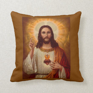 Coussin Coeur sacré de Jésus avec la prière