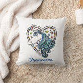 Coussin Coeur Unicorne personnalisé (Couverture)