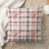 Coussin Cœurs à carreaux gris et rouge double face (Couverture)