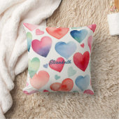 Coussin Coeurs aquarelle (Couverture)