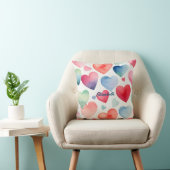 Coussin Coeurs aquarelle (Chaise)
