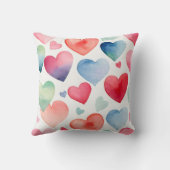 Coussin Coeurs aquarelle (Verso)