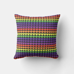 Coussin Cœurs arc-en-ciel