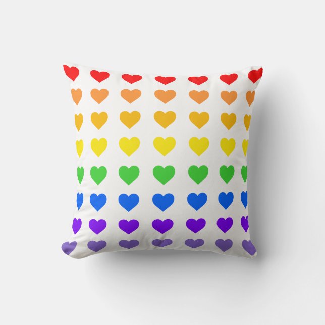 Coussin Coeurs arc-en-ciel (Recto)