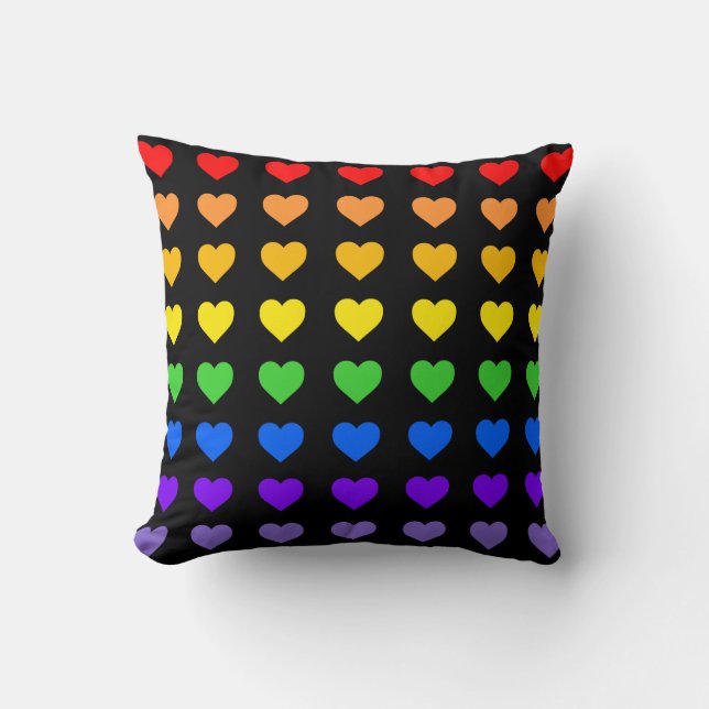 Coussin Coeurs arc-en-ciel (Recto)