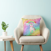 Coussin Coeurs arc-en-ciel Unicorne personnalisés (Chaise)