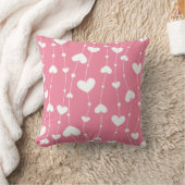 Coussin Coeurs blancs roses Salle de soins pour filles (Couverture)