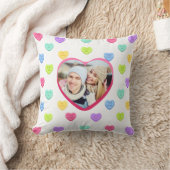 Coussin Coeurs bonbons mignons Couple Photo Jeu d'oreiller (Couverture)