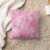Coussin Cœurs Bulles Roses Fille Mignonne (Couverture)