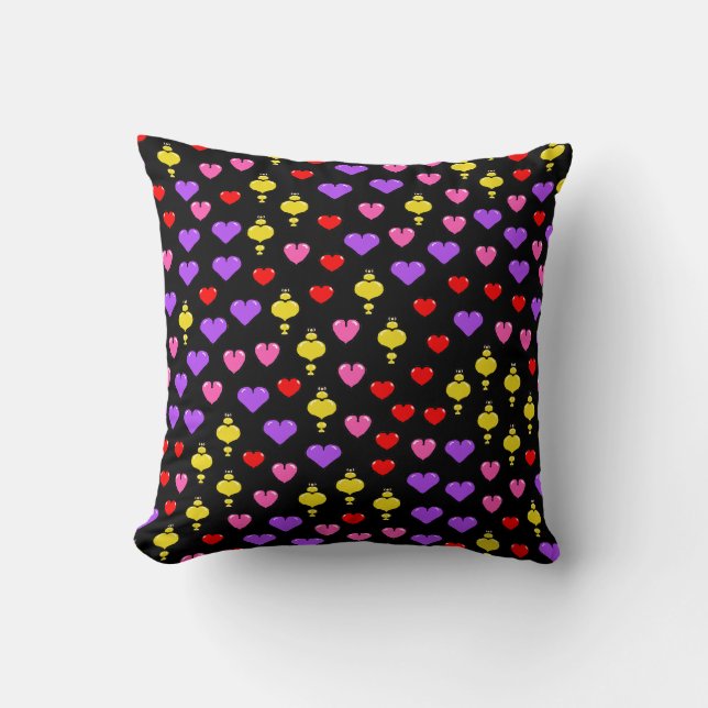 Coussin Coeurs colorés Motif 1 (Recto)