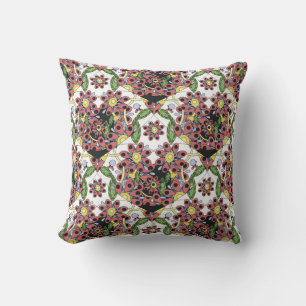 Coussin Coeurs colorés, Motif romantique sans couture.