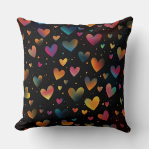 Coussin Coeurs couleur arc-en-ciel Galaxy Arrière - plan n