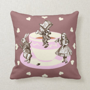 Coussin Coeurs crèmes autour d'un thé fou