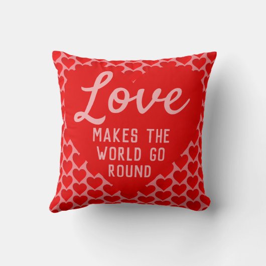 Coussin Coeurs d'amour - L'amour fait tourner le monde (Verso)