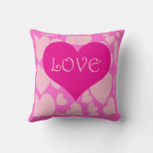 Coussin Coeurs d'amour romantiques Jeter l'oreiller (Verso)