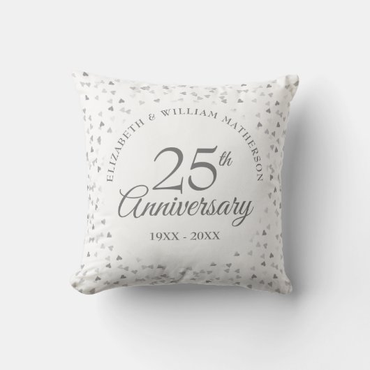 Coussin Cœurs d'Argent 25e Anniversaire (Recto)
