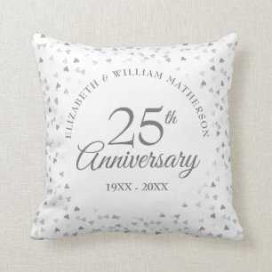 Coussin Cœurs d'Argent 25e Anniversaire