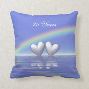 Coussin Coeurs d'argent du 25e anniversaire