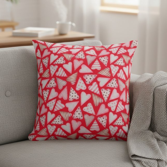 Coussin Cœurs de biscuits de la Saint-Valentin aquarelle  (Créateur téléchargé)