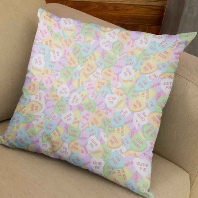 Coussin Cœurs de bonbons de la Saint-Valentin Motif mignon (Créateur téléchargé)