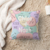 Coussin Coeurs de bonbons personnalisés Saint-Valentin (Couverture)