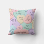 Coussin Coeurs de bonbons personnalisés Saint-Valentin (Verso)