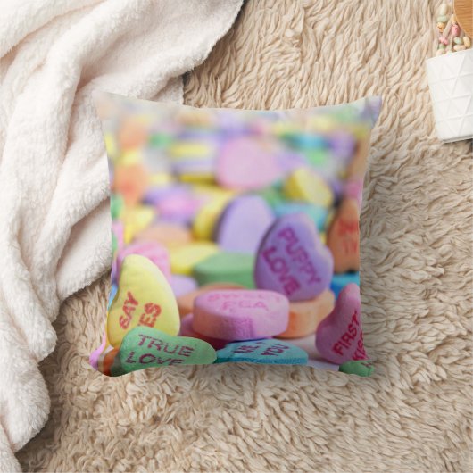 Coussin Cœurs de bonbons Saint-Valentin (Couverture)