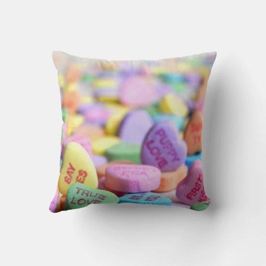 Coussin Cœurs de bonbons Saint-Valentin (Verso)
