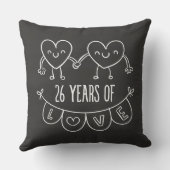 Coussin Coeurs de calèche-cadeaux du 26e anniversaire (Verso)