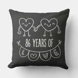 Coussin Coeurs de calèche-cadeaux du 86e anniversaire