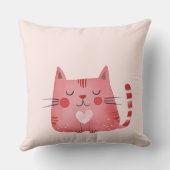 Coussin Coeurs de chat rose pâle (Verso)