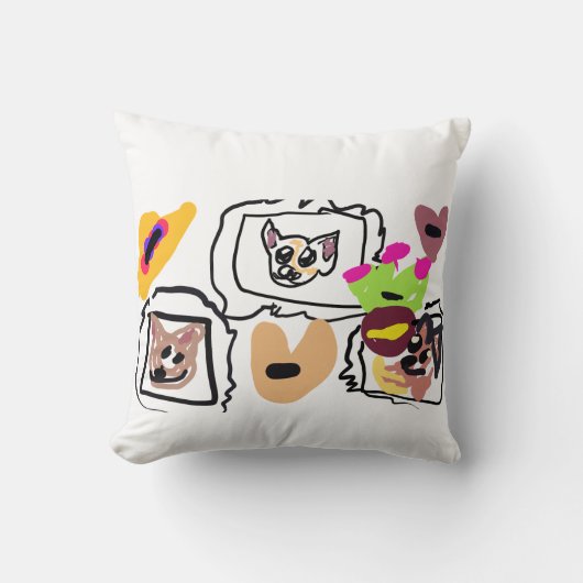Coussin cœurs de Chihuahua (Recto)