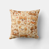 Coussin Cœurs de chiot mignons motif aquarelle (2) (Verso)