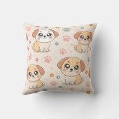 Coussin Cœurs de chiot mignons motif aquarelle (6) (Verso)