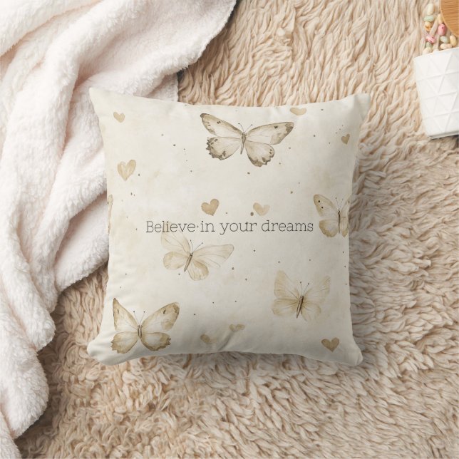 Coussin Cœurs de crème Papillons de Noël (Couverture)