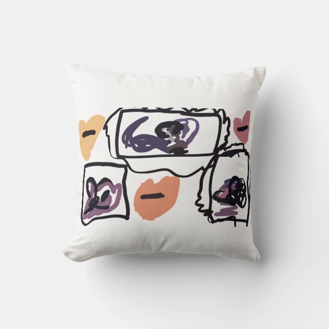 Coussin cœurs de Dogue allemand  (Recto)