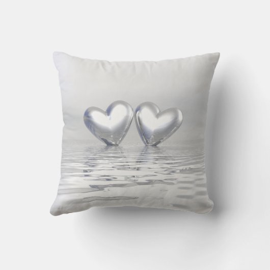 Coussin Cœurs de jubilé d'argent (Verso)